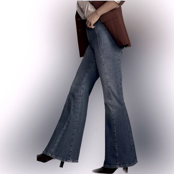 Anthropologie Denim - ANTHROPOLOGIE Pilcro Womens Blue Jeans, Size 23 Tall, Fluted High-Rise Flare